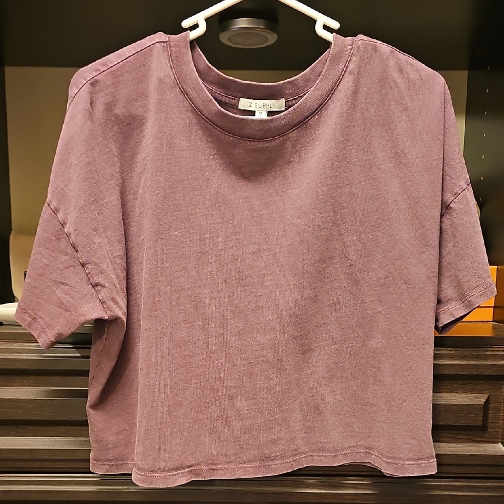 Z Supply Mauve Cropped Tee And Skirt Set